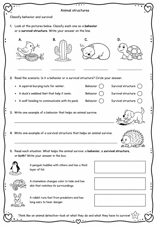Classify behavior and survival