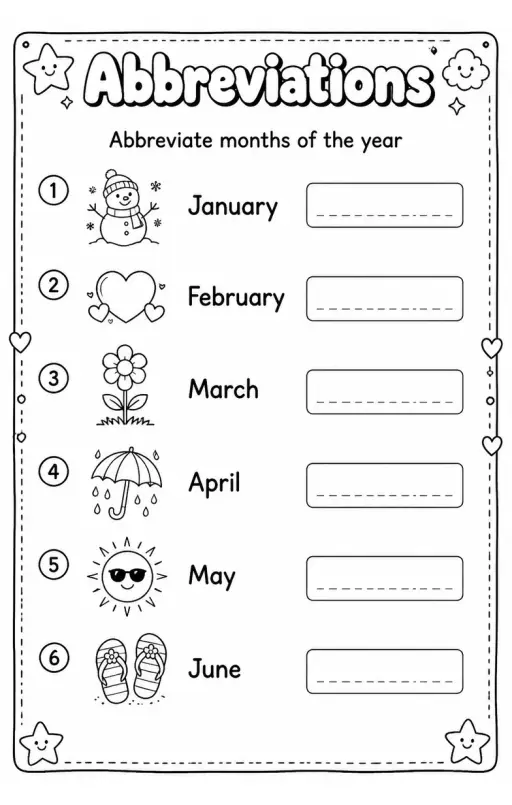 Abbreviate months of the year
