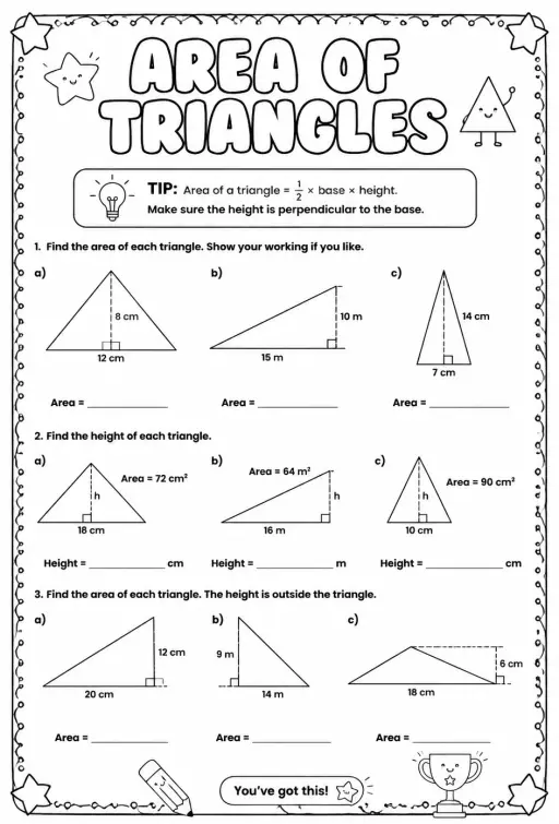 Area of triangles