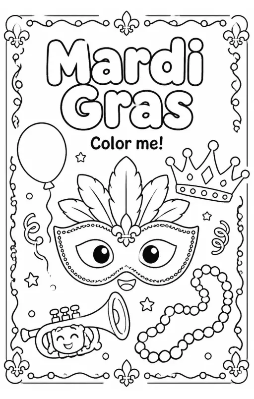 Mardi Gras Coloring Pages