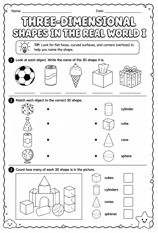 Three-dimensional shapes in the real world I