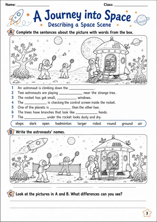 Cambridge Flyers - A Journey into Space | Free Worksheet