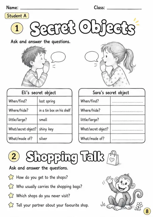 Cambridge Flyers - Secret Objects | Free Worksheet