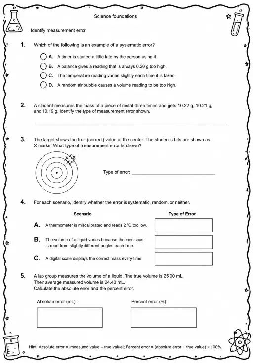 Identify measurement error