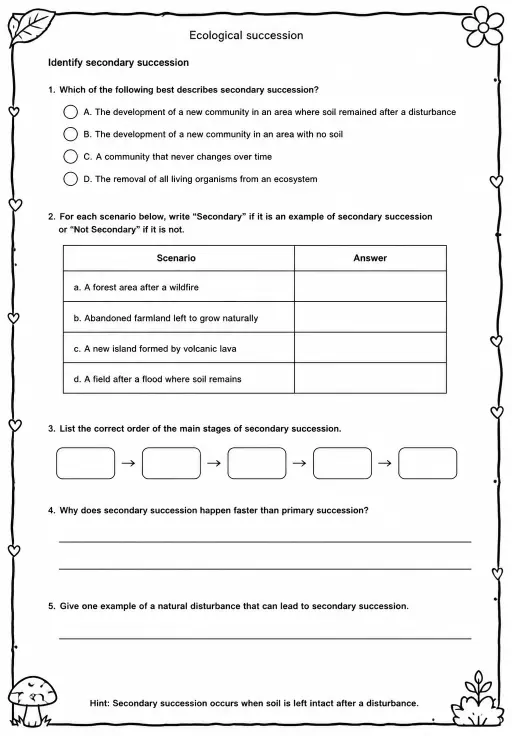 Identify secondary succession