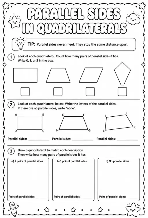 Parallel sides in quadrilaterals