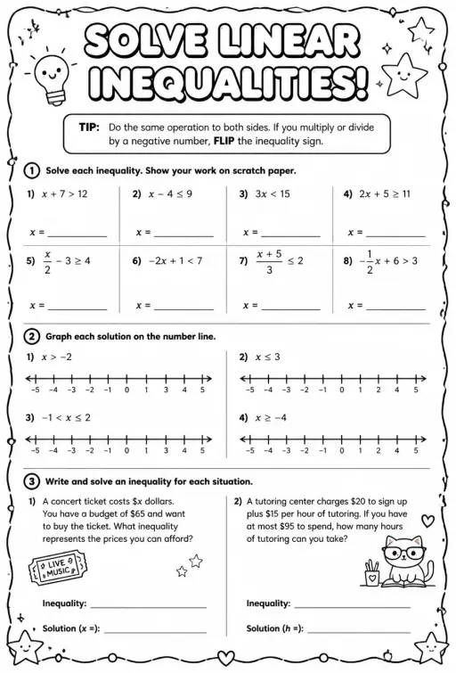 Solve linear inequalities