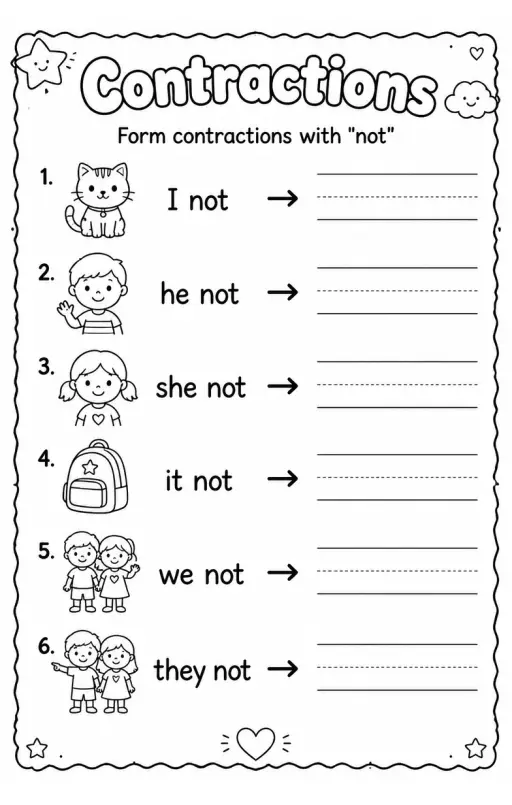 Form contractions with "not"