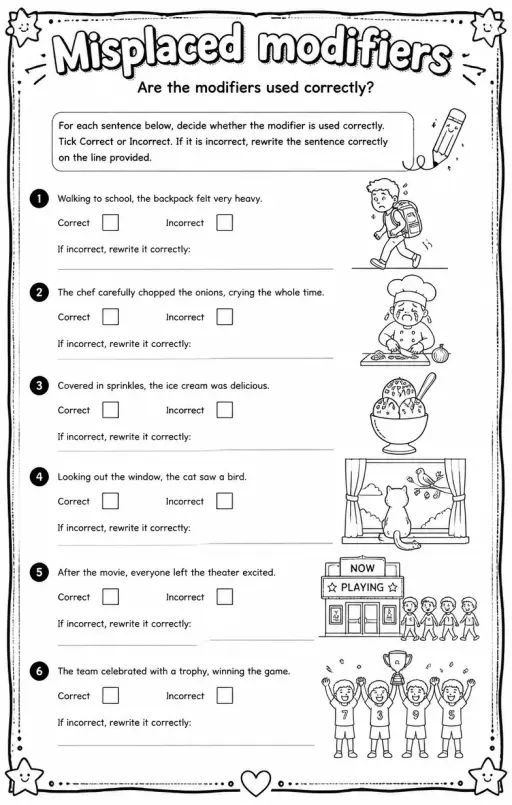 Are the modifiers used correctly?