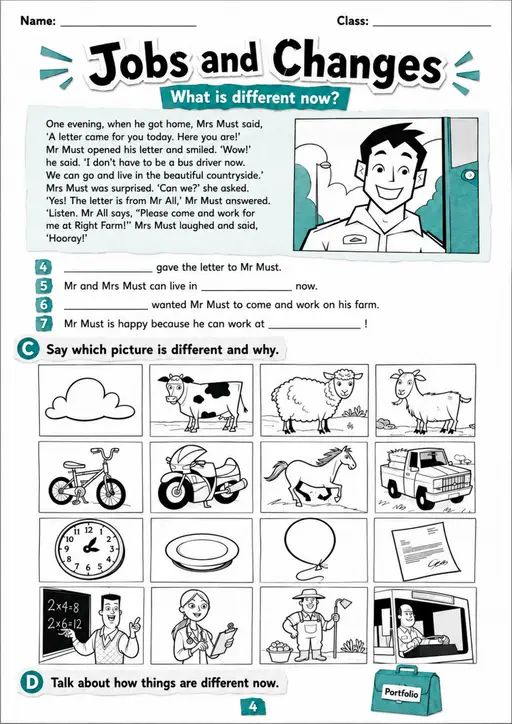 Cambridge MOVERS - Jobs and Changes | Free Worksheet