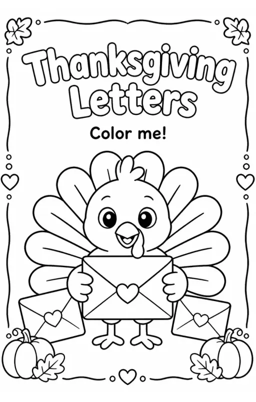 Thanksgiving Letters Coloring Page