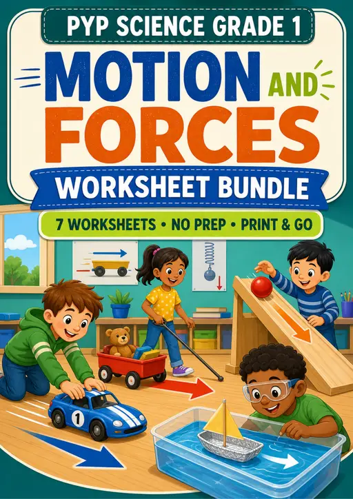 Motion and Forces Worksheets Pack | Grade 1 PYP Science