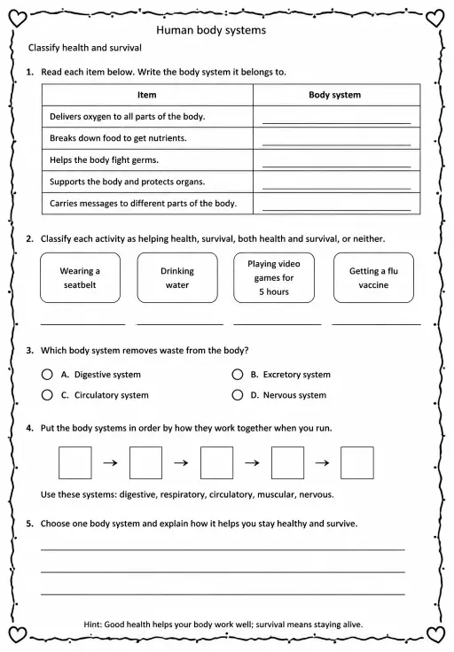 Classify health and survival