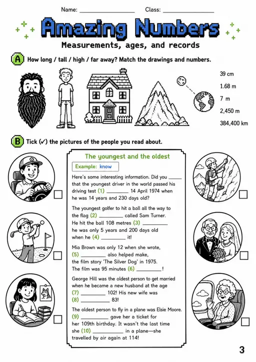 Cambridge Flyers - Amazing Numbers | Free Worksheet