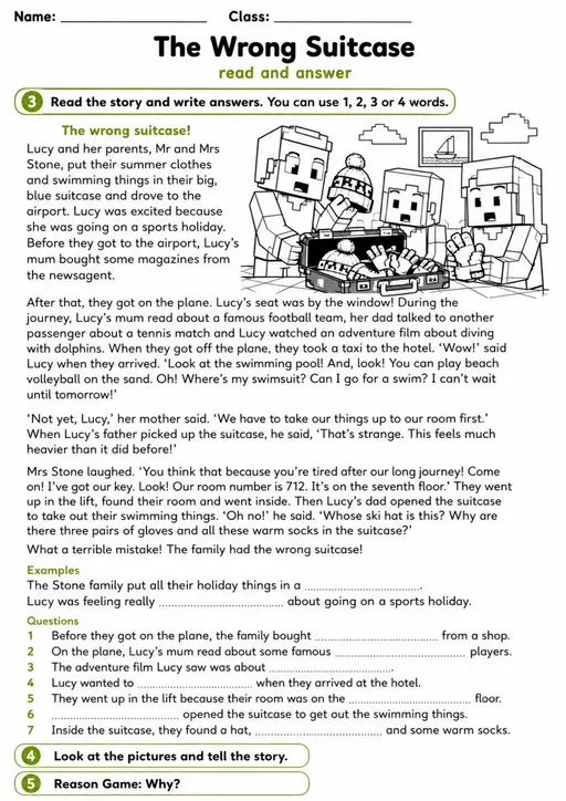 Cambridge Flyers - The Wrong Suitcase | Free Worksheet