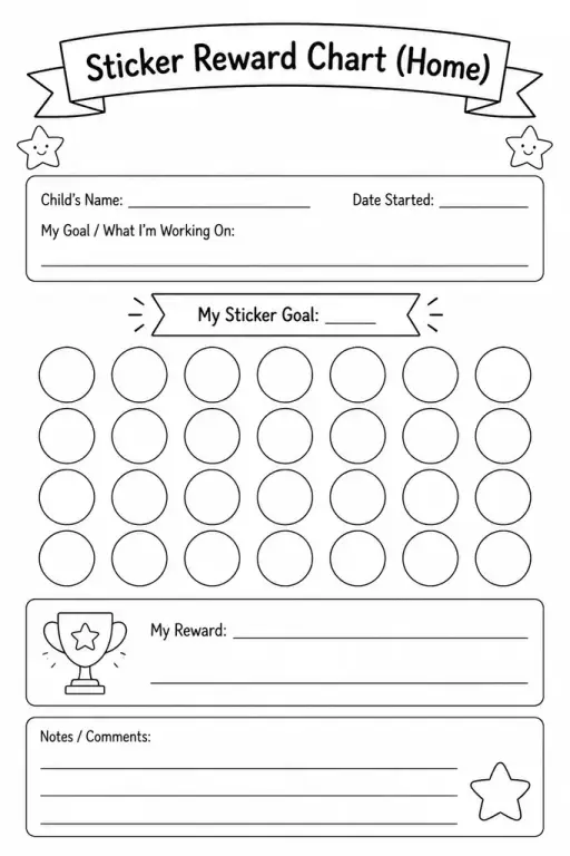 Sticker Reward Chart (Home)