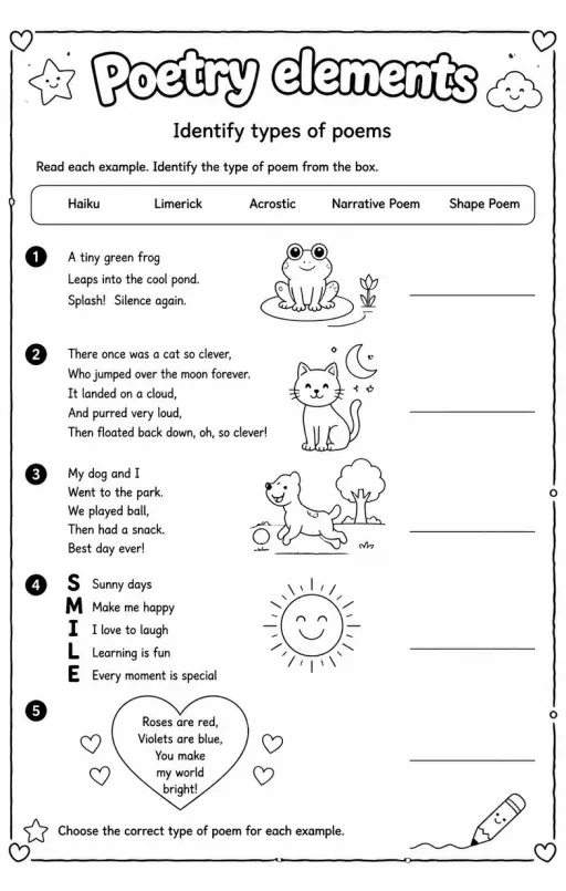 Identify types of poems