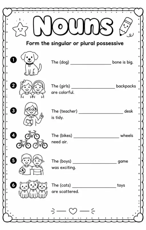Form the singular or plural possessive