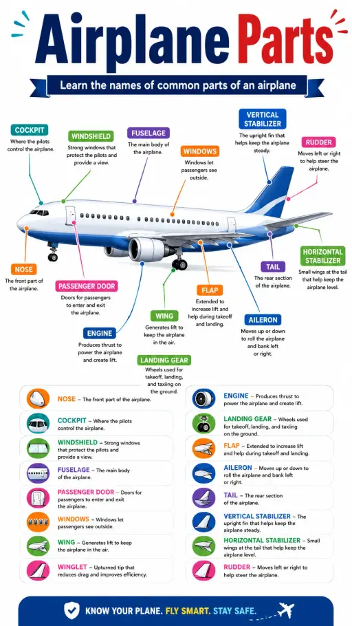 Airplane Parts Infographic