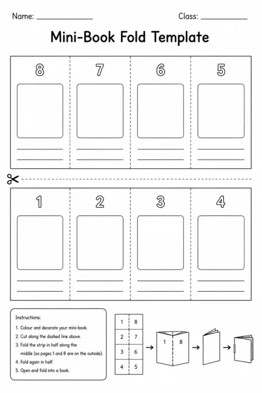 Mini-Book Fold Template