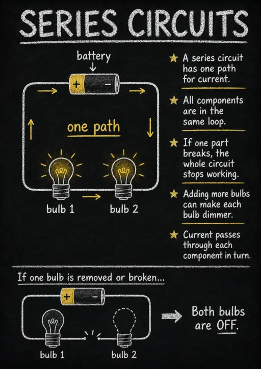 Series circuits Electricity and Magnetism Infographic