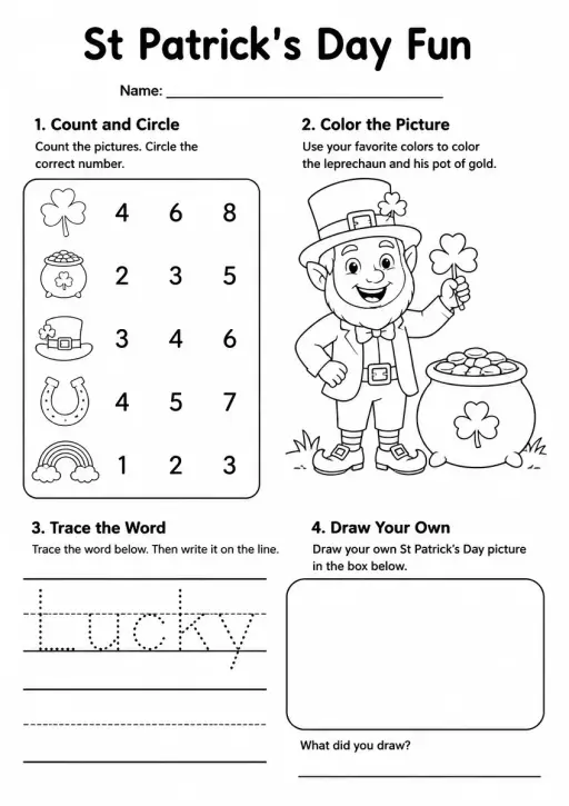 St Patrick's Day Worksheet — Grade 3