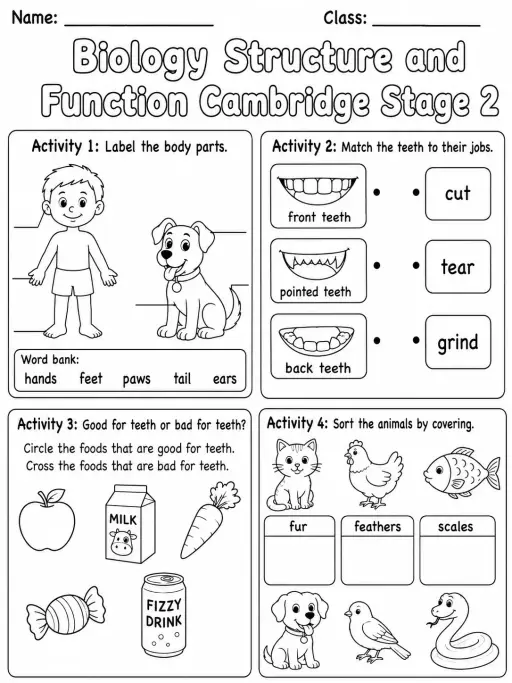 Biology Structure and Function Cambridge Stage 2