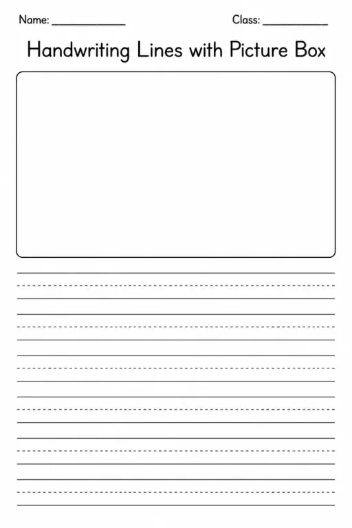 Handwriting Lines with Picture Box