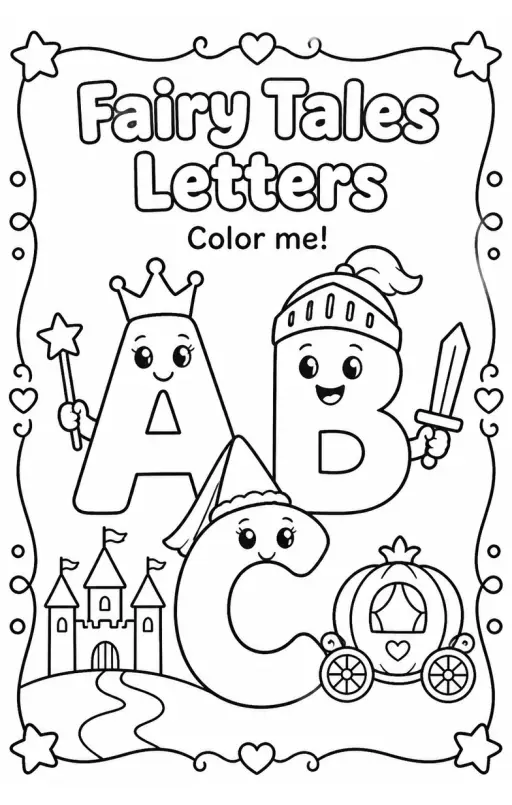 Fairy Tales Letters Coloring Page