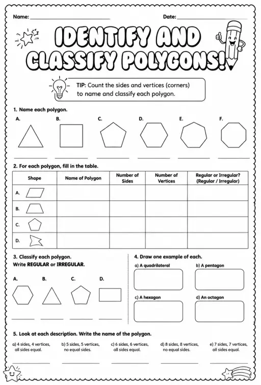 Identify and classify polygons