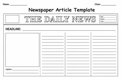 Newspaper Article Template