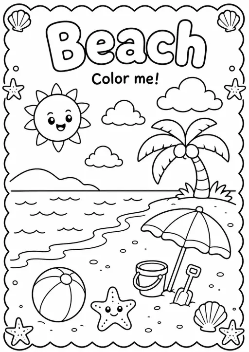 Beach Coloring Pages