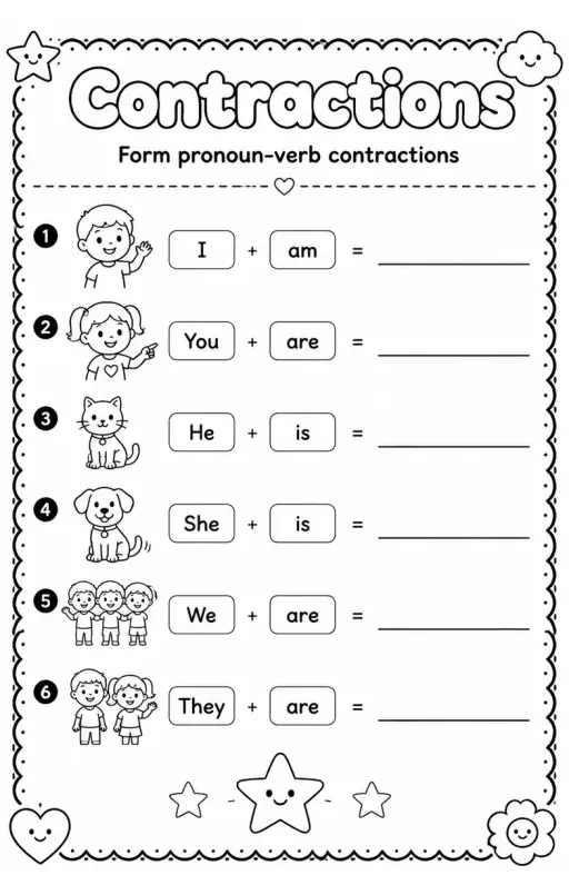 Form pronoun-verb contractions