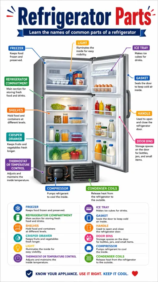 Refrigerator Parts Infographic