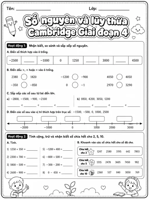 Phép cộng Cambridge Giai đoạn 1 - Gói bài tập 22