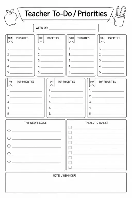 Teacher To-Do / Priorities