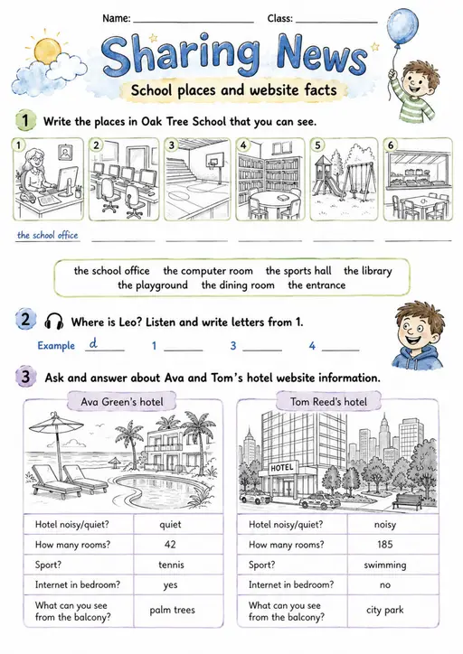Cambridge Flyers - Sharing News | Free Worksheet