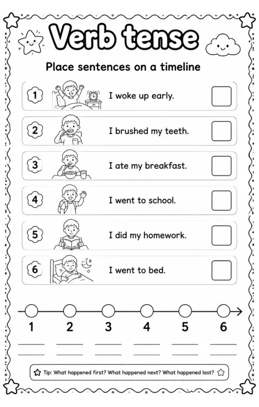 Place sentences on a timeline