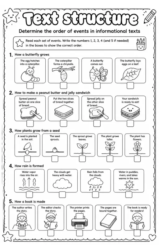 Determine the order of events in informational texts