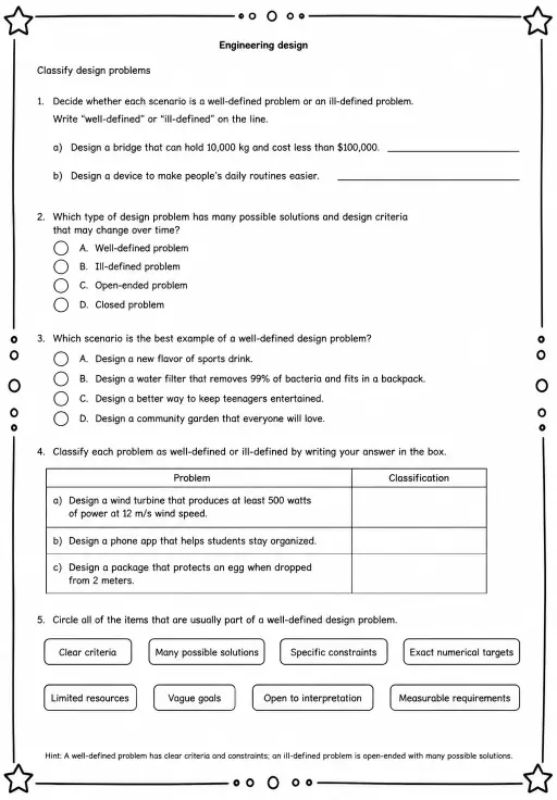 Classify design problems
