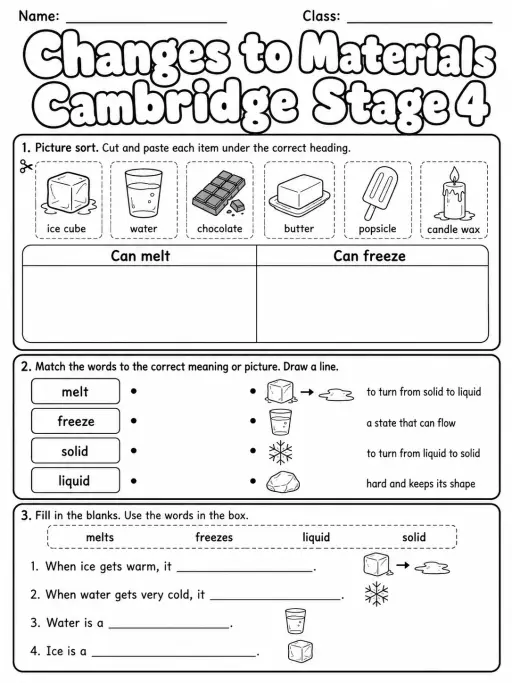 Changes to Materials Cambridge Stage 4