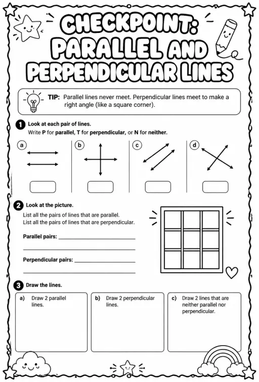 Checkpoint: Parallel and perpendicular lines