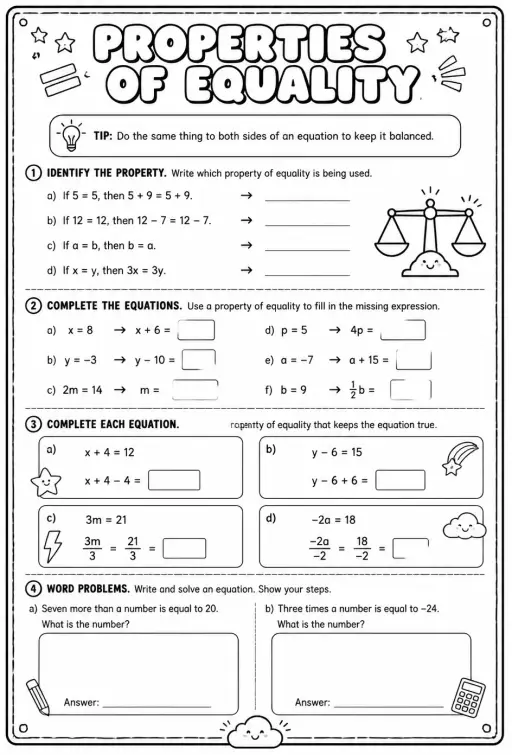 Properties of equality