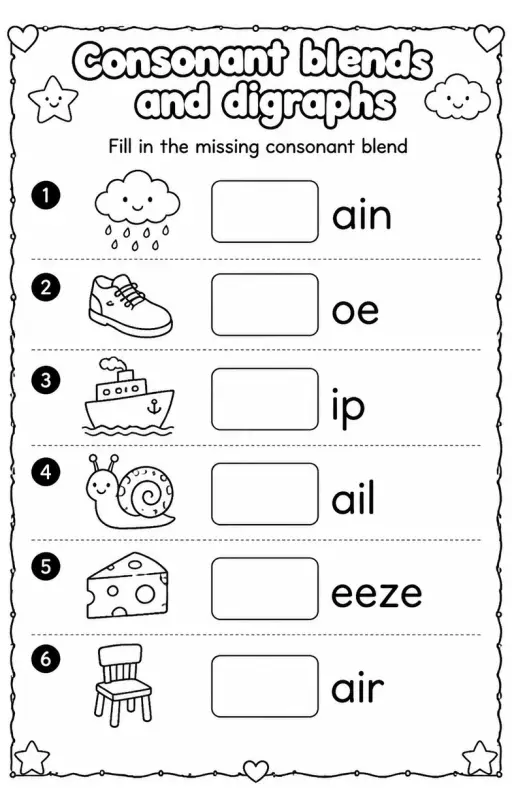 Fill in the missing consonant blend