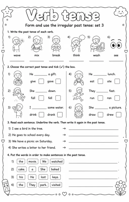 Form and use the irregular past tense: set 3