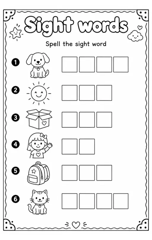 Spell the sight word