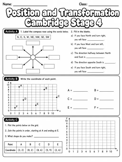 Position and Transformation Cambridge Stage 4