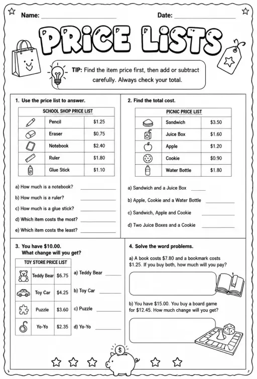 Price lists