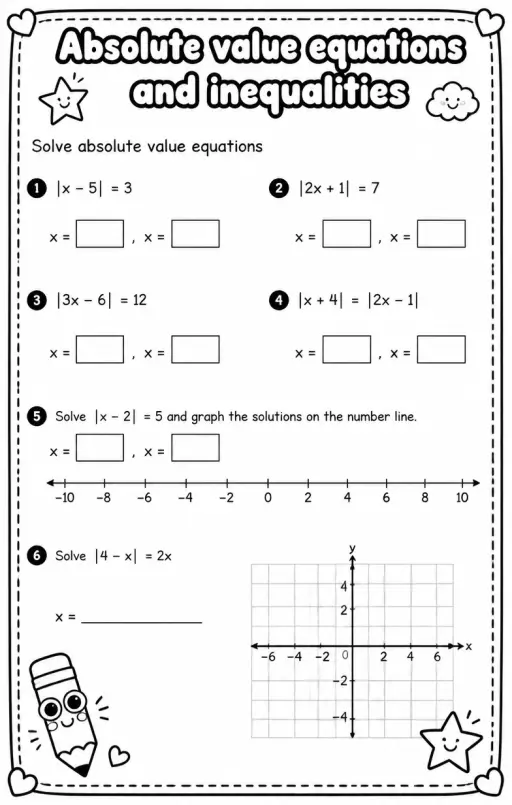 Solve absolute value equations