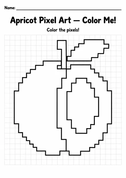Apricot Pixel Art Coloring Page